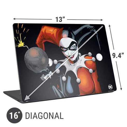DC Comics Harley Quinn Playfull Pose Universal Laptop 16in (13 x 9.4in) Skin